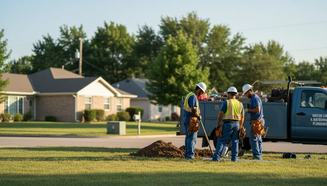 Residential water line and bathroom plumbing service in Jud, ND
